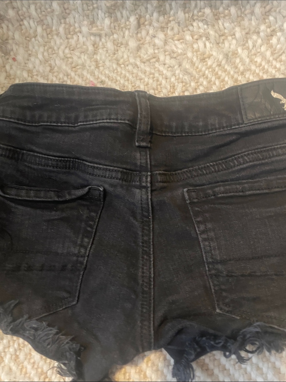 American Eagle Outfitters Black Distressed Denim Cutoff Shorts - Picture 5 of 5
